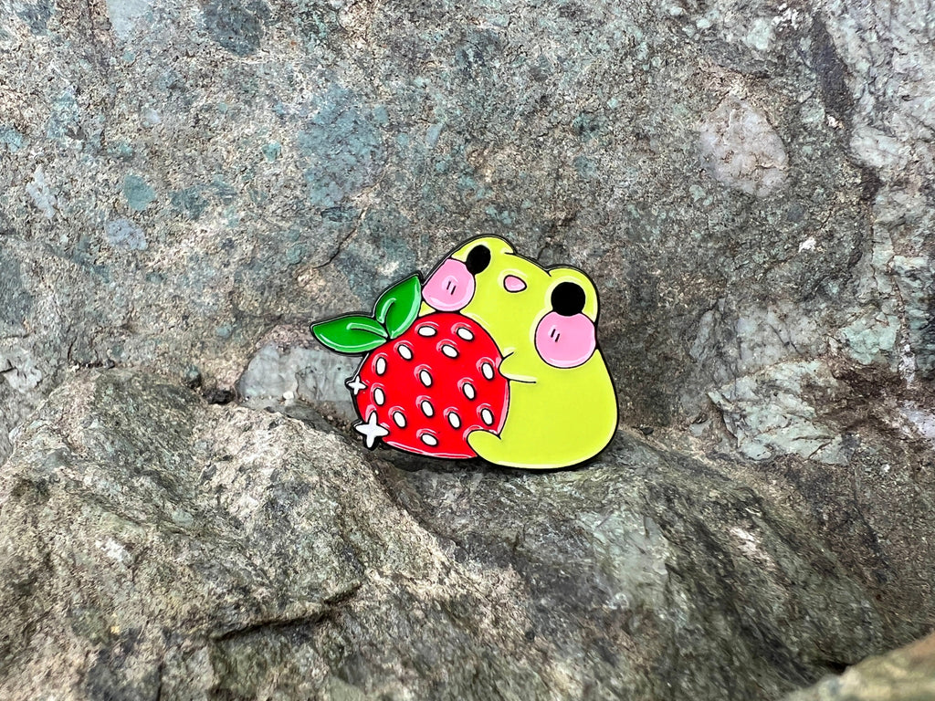 Strawberry Froggy DnD Enamel Pin