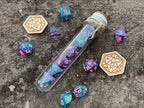 DnD 7 Polyhedral Dice Set in Potion Flask "Eternal Space" Collection