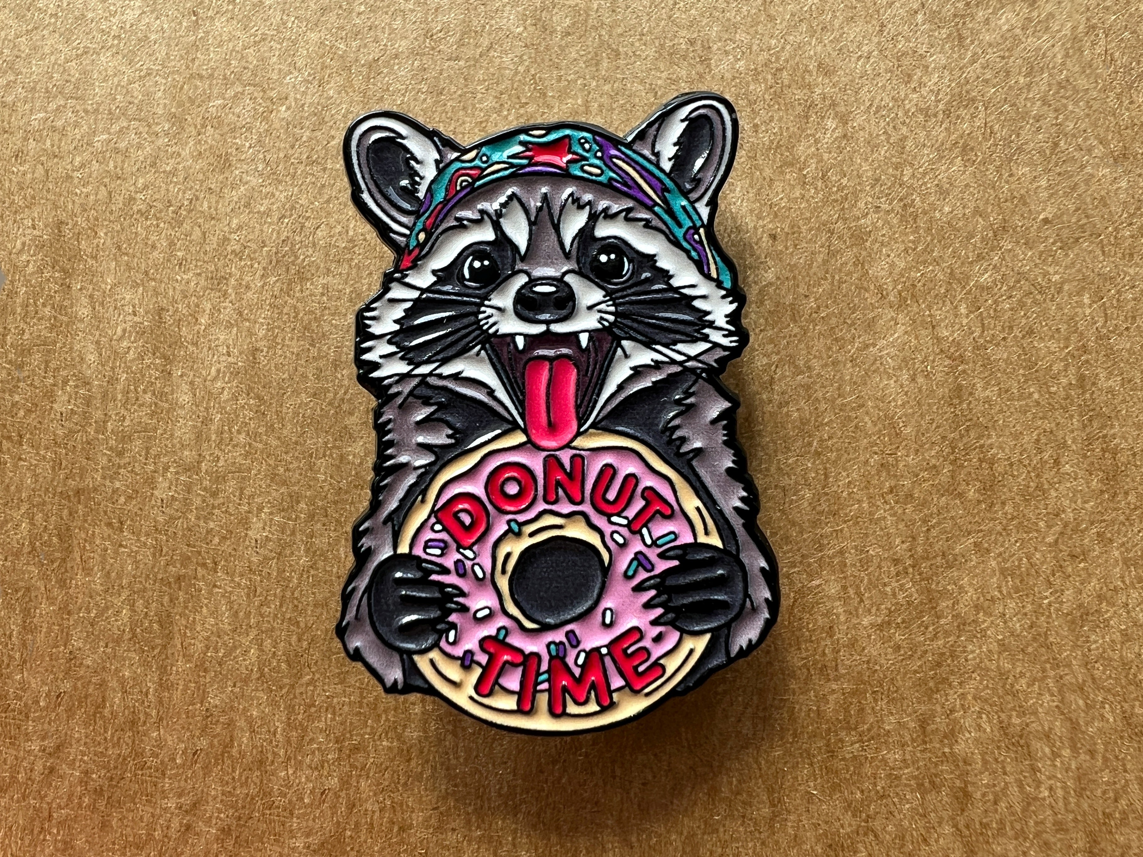 Donut Time Backpack Enamel Pin + Vinyl Sticker