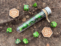 DnD 7 Polyhedral Dice Set in Potion Flask "Spellbook" Collection