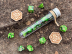 DnD 7 Polyhedral Dice Set in Potion Flask "Spellbook" Collection