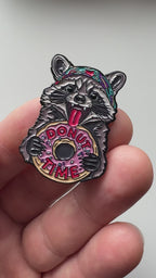 Donut Time Backpack Enamel Pin + Vinyl Sticker